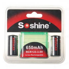 Аккумуляторы RCR123 Soshine 3.0V комплект 2 шт.